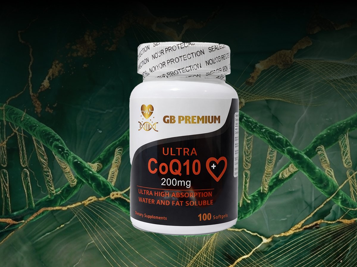 GB Premium Coenzyme Q10 supplement bottle