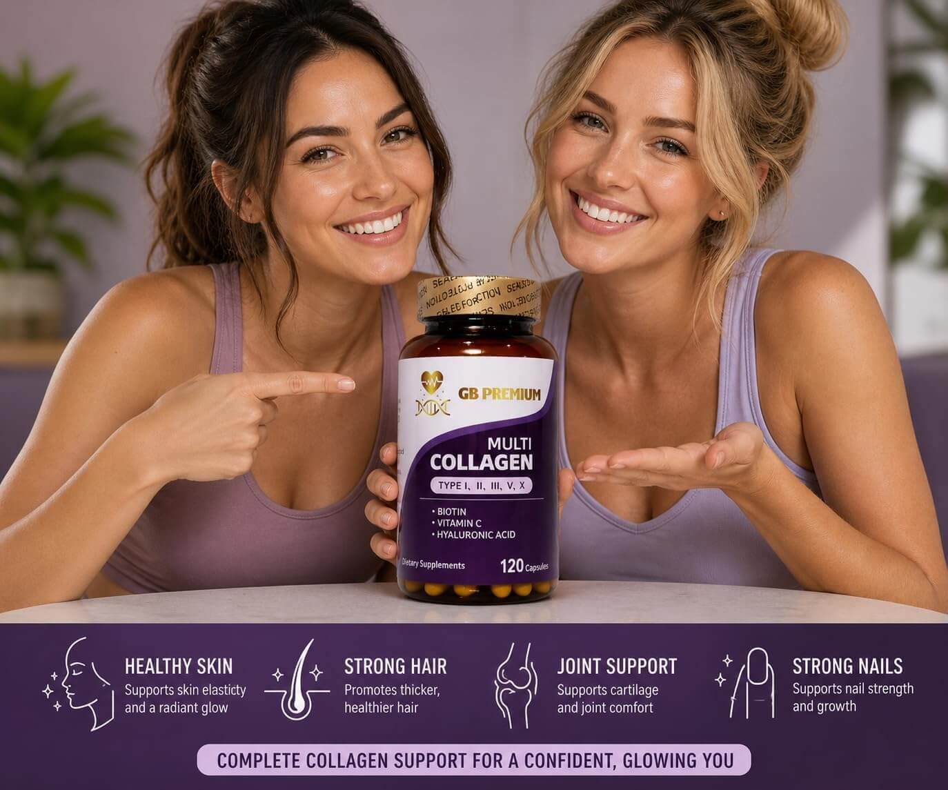 Multi Collagen Complex with Biotin, Hyaluronic Acid & Vitamin C lifestyle image