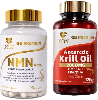 GB Premium NMN and Krill Oil supplements