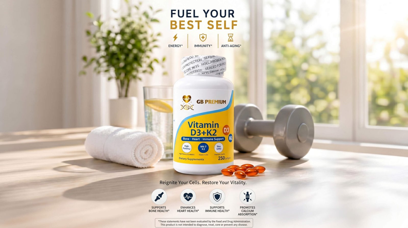 Vitamin D3 + K2 lifestyle image